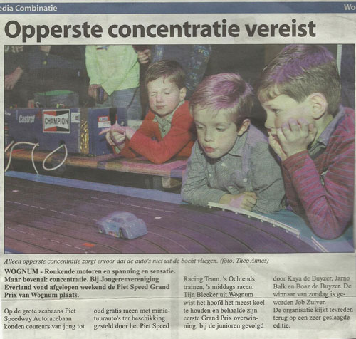Alleen opperste concentratie zorgt ervoor dat de auto's niet uit de bocht vliegen