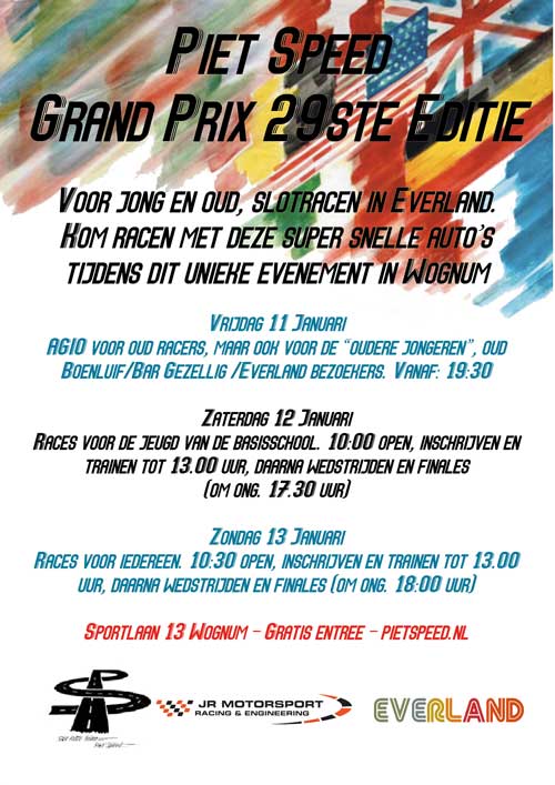 Achterkant van de flyer van de Grand Prix van Wognum
